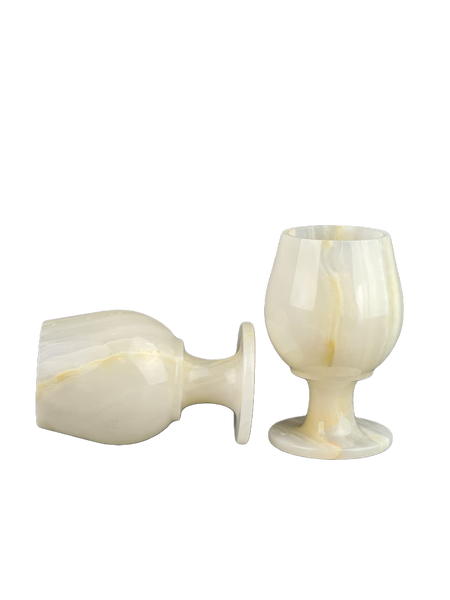Onyx Goblets (Set of 2), Onyx Wine Glasses, Marble carved glasses