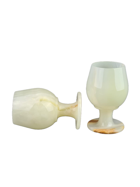 Onyx Goblets (Set of 2), Onyx Wine Glasses, Marble carved glasses
