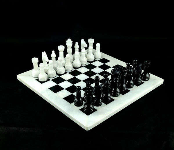 Black And White Onyx Chess, Marble Chess