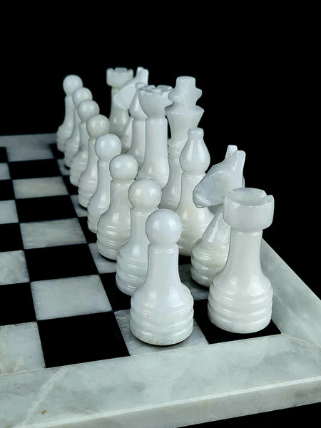 Black And White Onyx Chess, Marble Chess