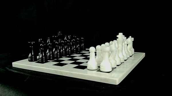 Black And White Onyx Chess, Marble Chess