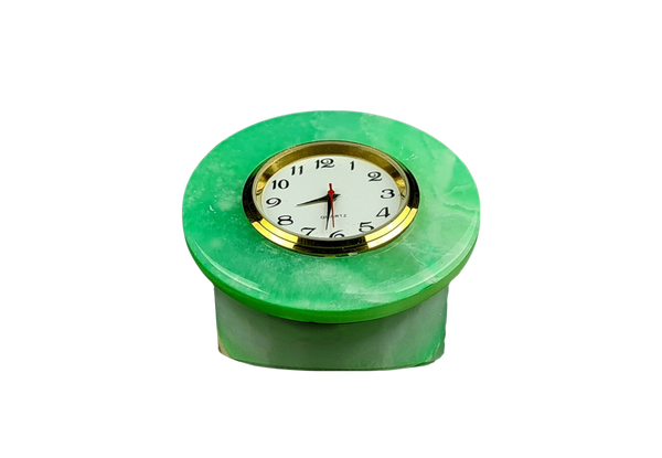 Green Onyx Paper Weight Clock