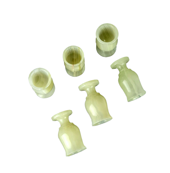Onyx Goblets (Set of 6), Onyx Wine Glasses, Marble carved glasses