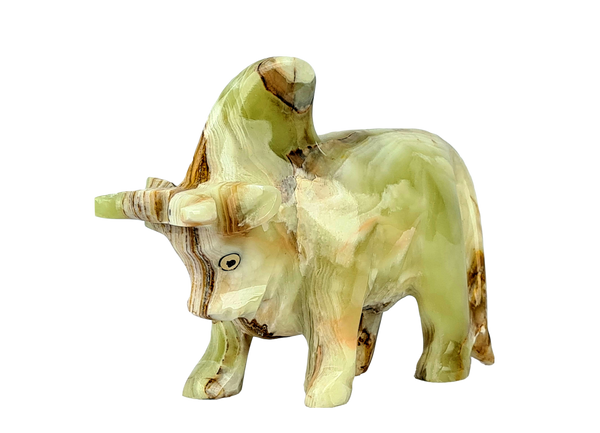 Bull Sculpture Ornament Hand Crafted in Onyx