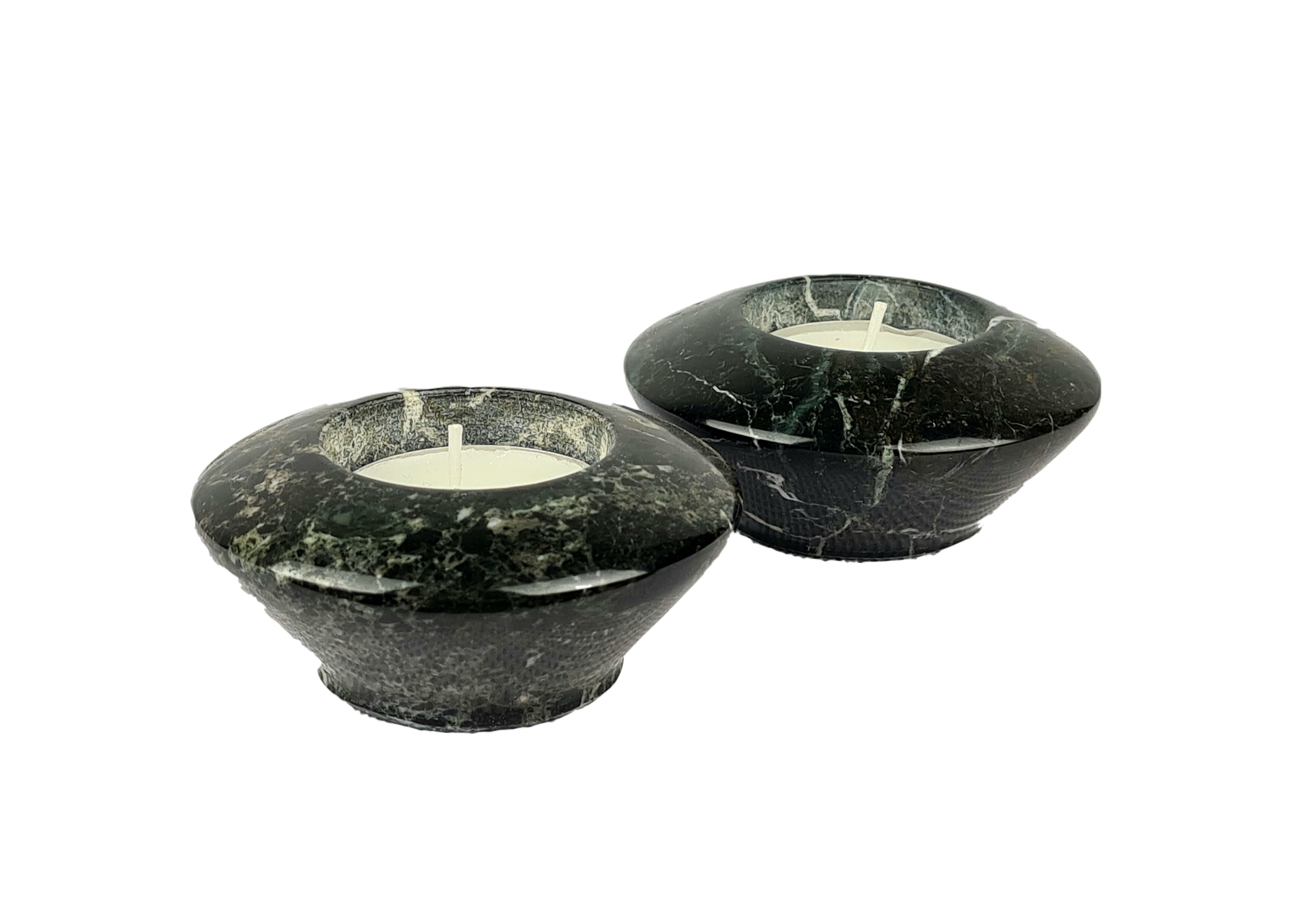Black Pair Of Onyx Tea Light Holder