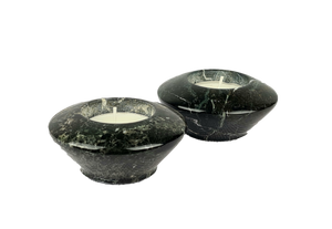 Black Pair Of Onyx Tea Light Holder